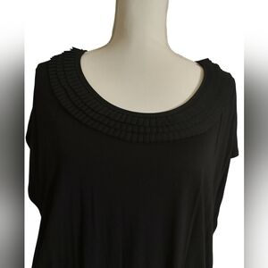 Black Pleated Women's Top